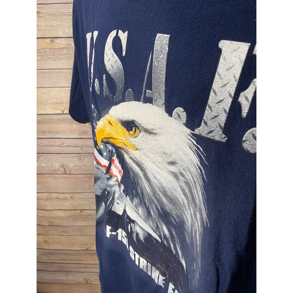 Vintage F-15E Strike Eagle  Short Sleeve T Shirt XL USA Bald Eagle - Picture 7 of 9